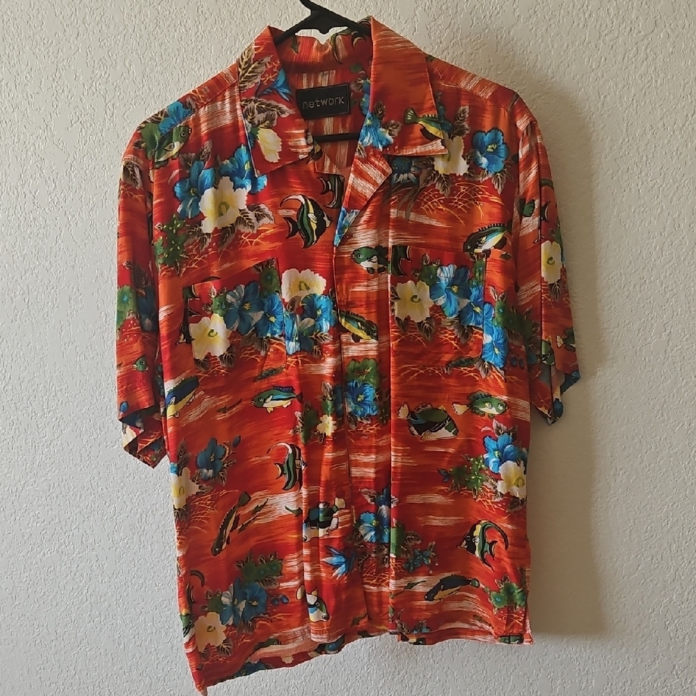 Men's Red Floral Hawaiian Shirt